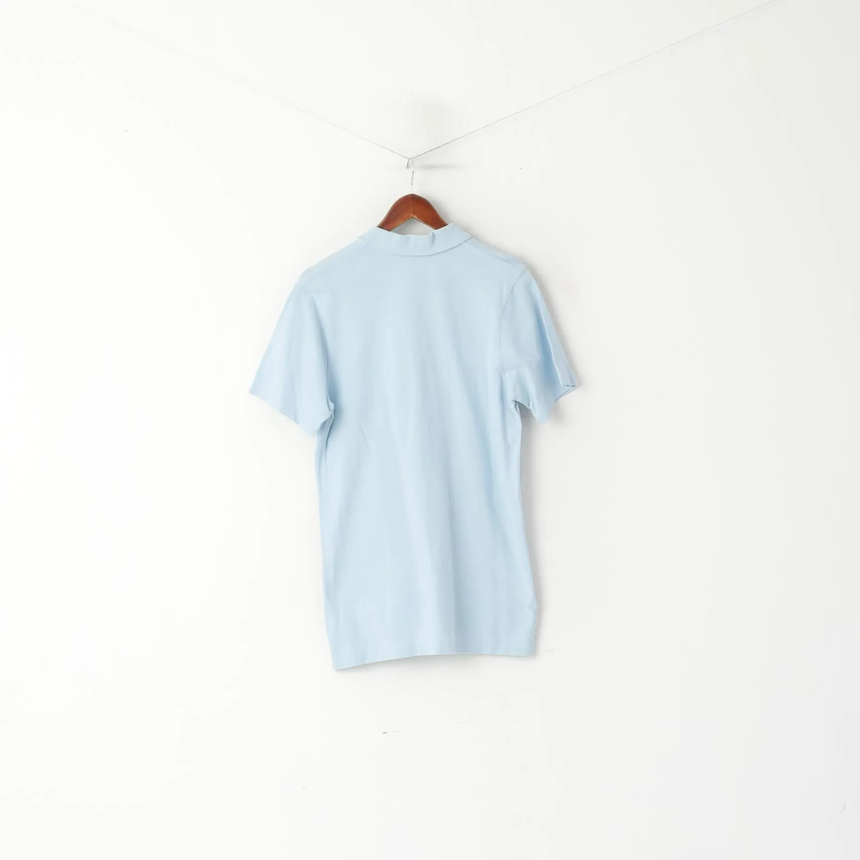 Reebok Men XS Polo Shirt Blue Cotton Athletic Division Slim Fit Logo Top