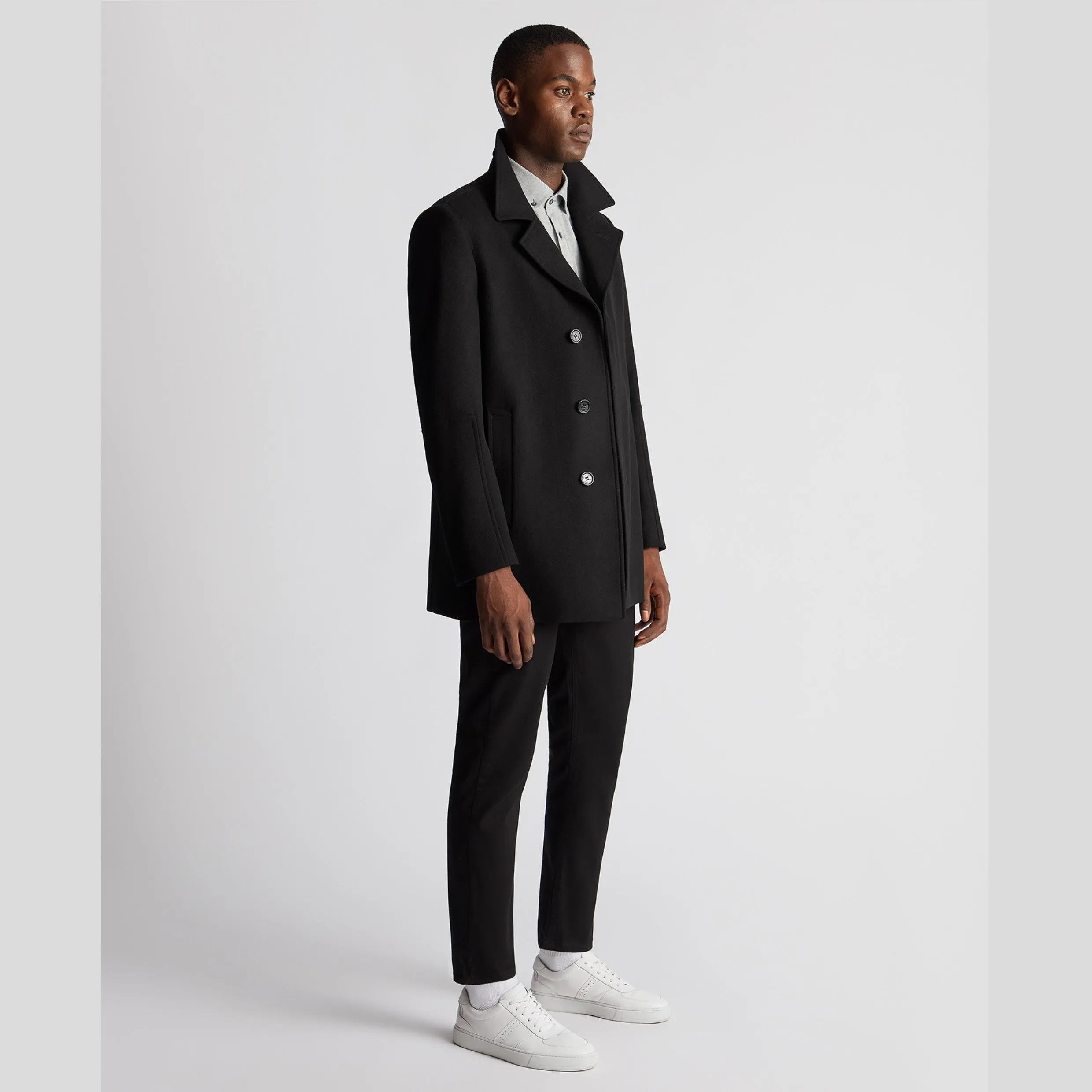 Remus Lochlan 3/4 Length Overcoat Black 90700