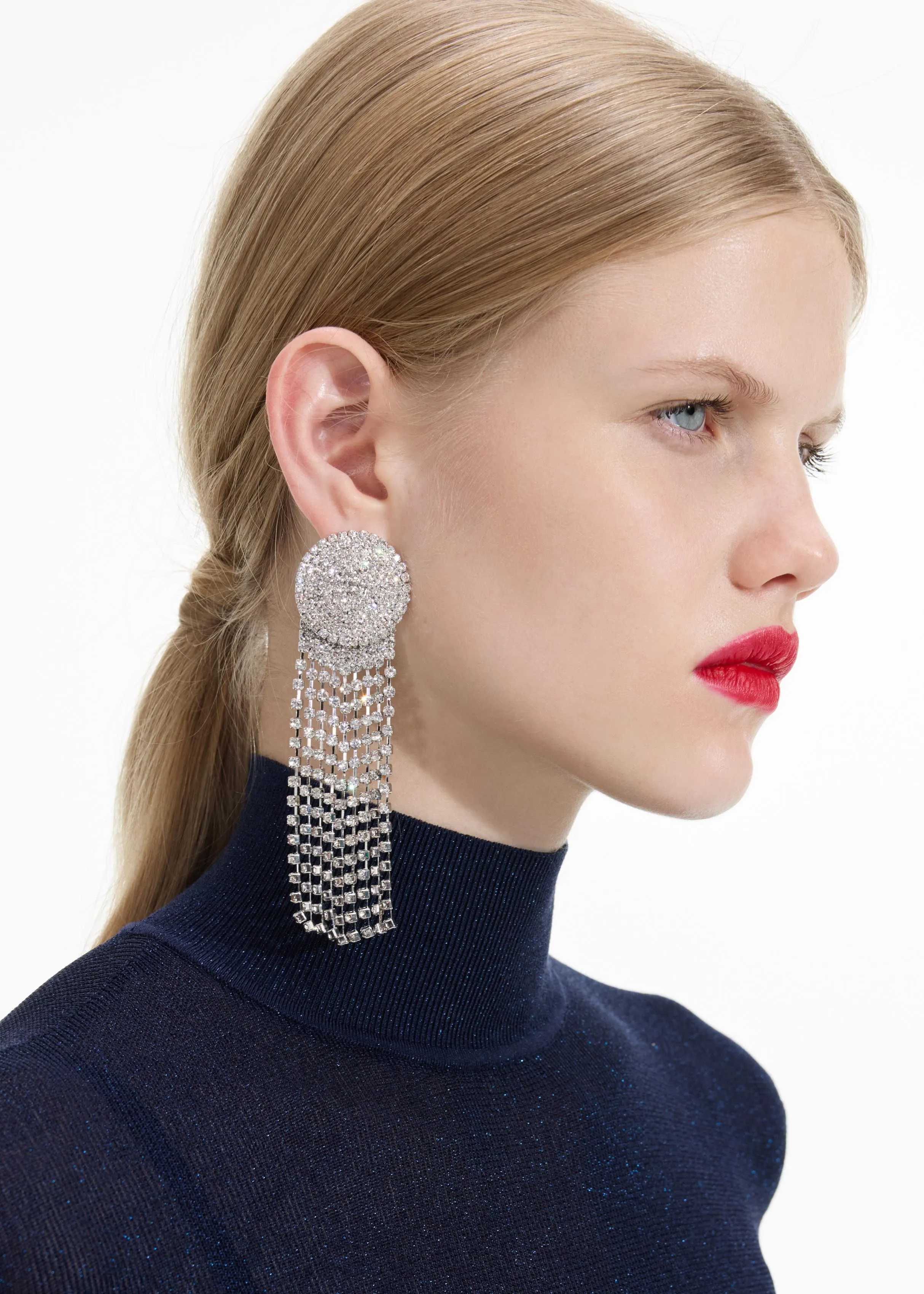 Round Crystal Droplet Earrings Self Portrait