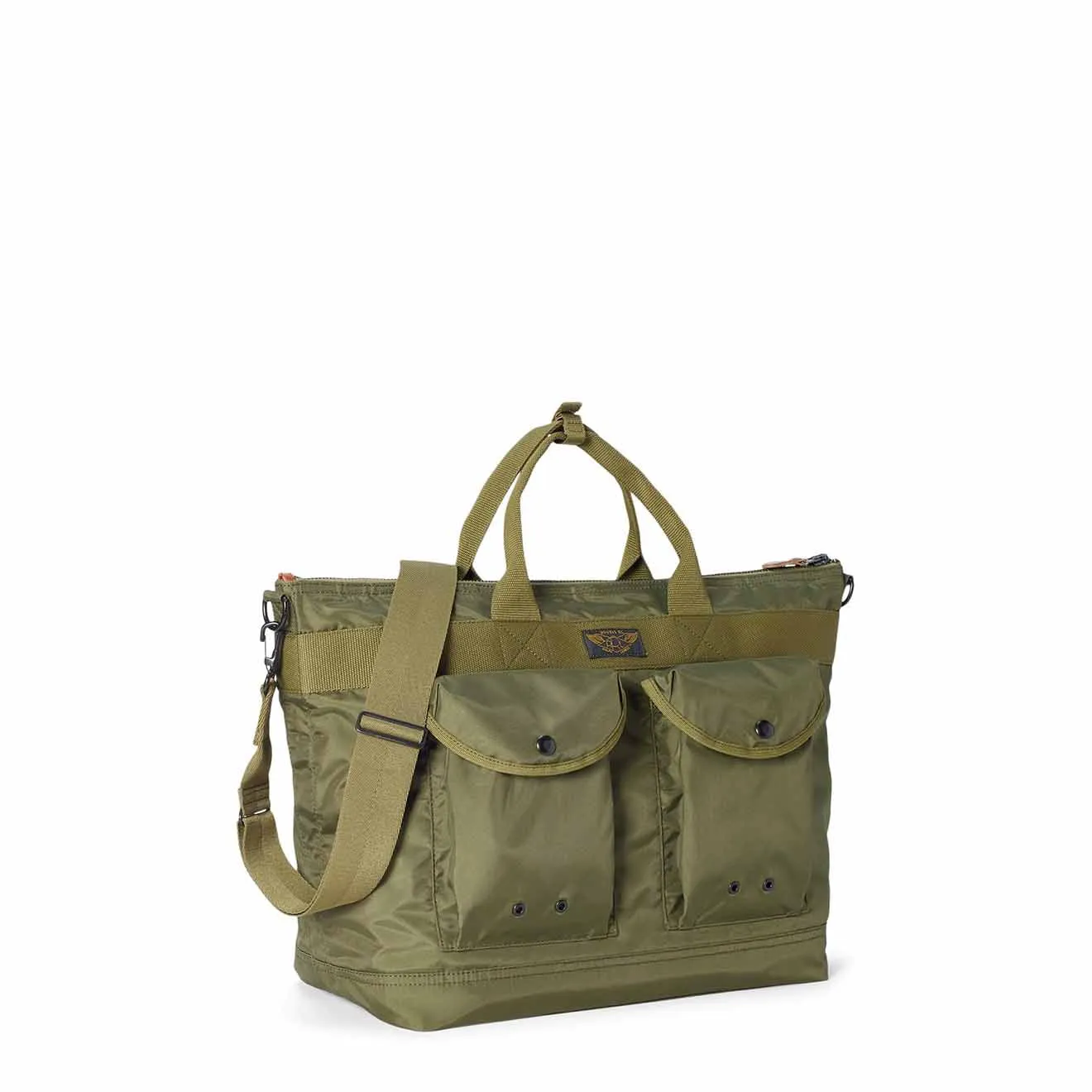 RRL by Ralph Lauren Nylon Canvas Utility Messenger Bag Olive Drab