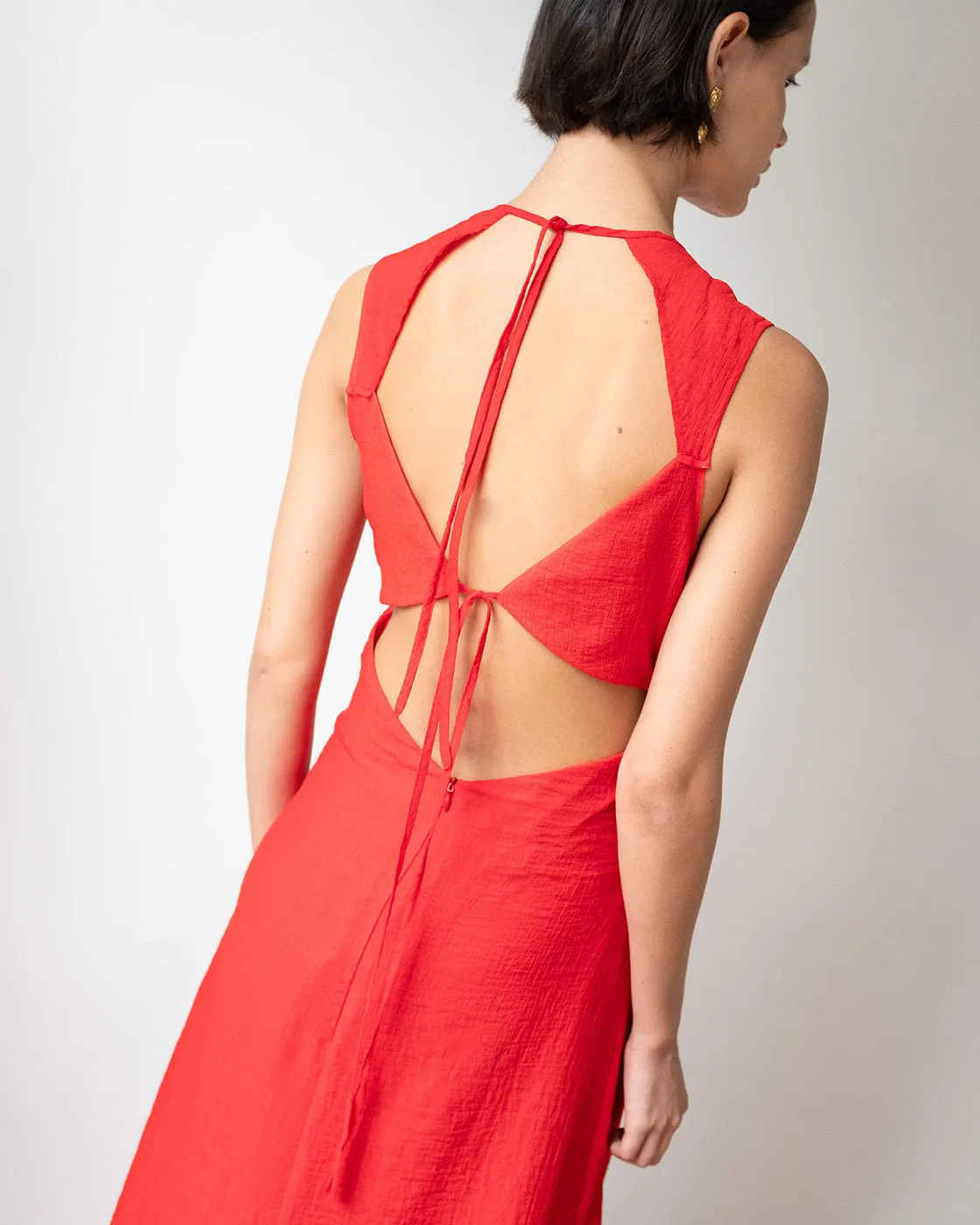 Sadie Dress Tencel Blend Red