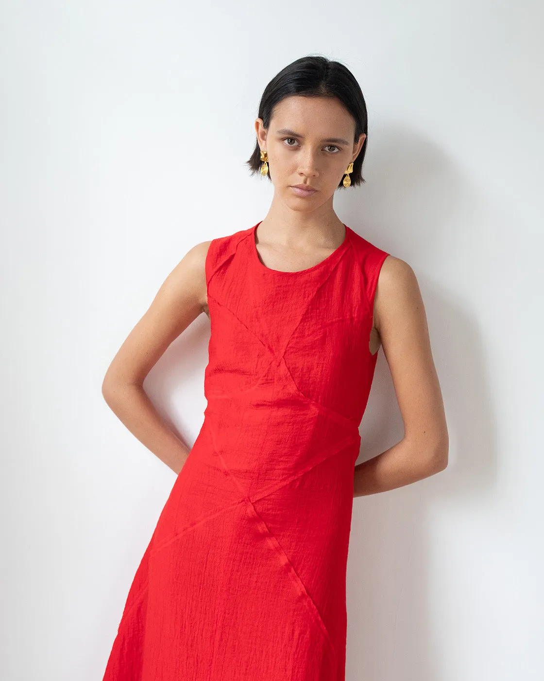 Sadie Dress Tencel Blend Red