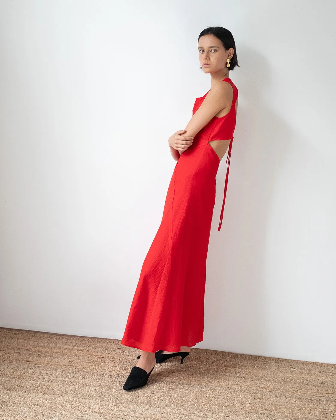 Sadie Dress Tencel Blend Red