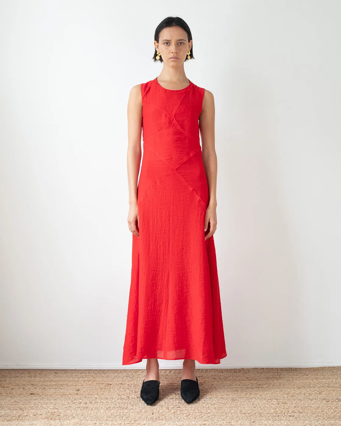 Sadie Dress Tencel Blend Red
