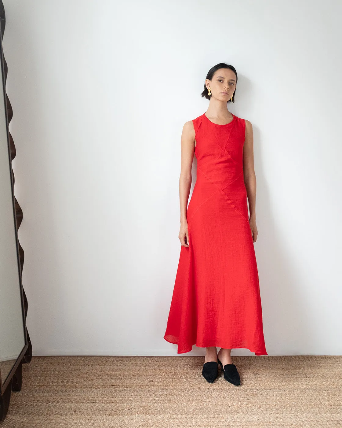 Sadie Dress Tencel Blend Red