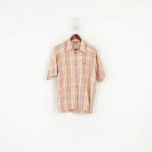 Salomon Men XL Casual Shirt Orange Outdoor Short Sleeve Pocket Mountain Top