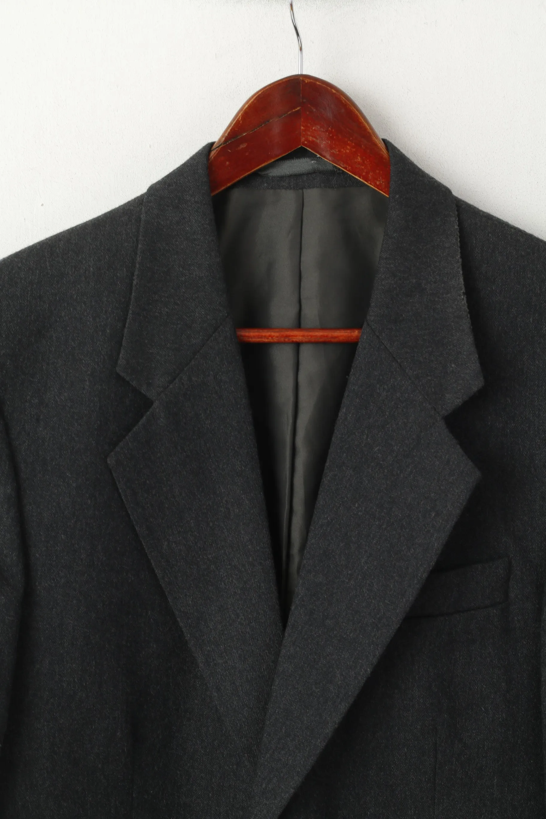 Saxon Hawk Men 38 S Blazer Charcoal Wool England Single Breasted Jacket