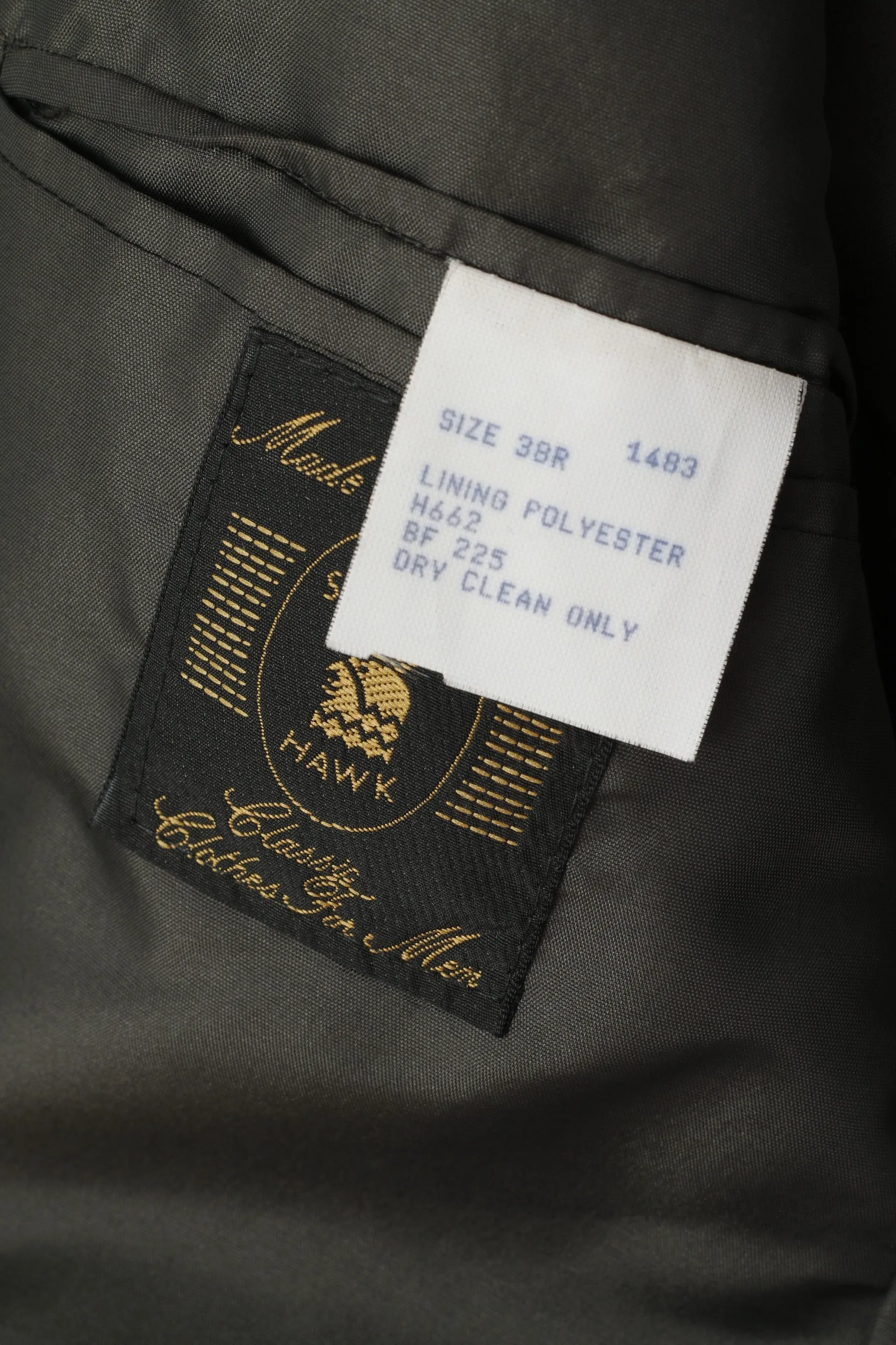 Saxon Hawk Men 38 S Blazer Charcoal Wool England Single Breasted Jacket
