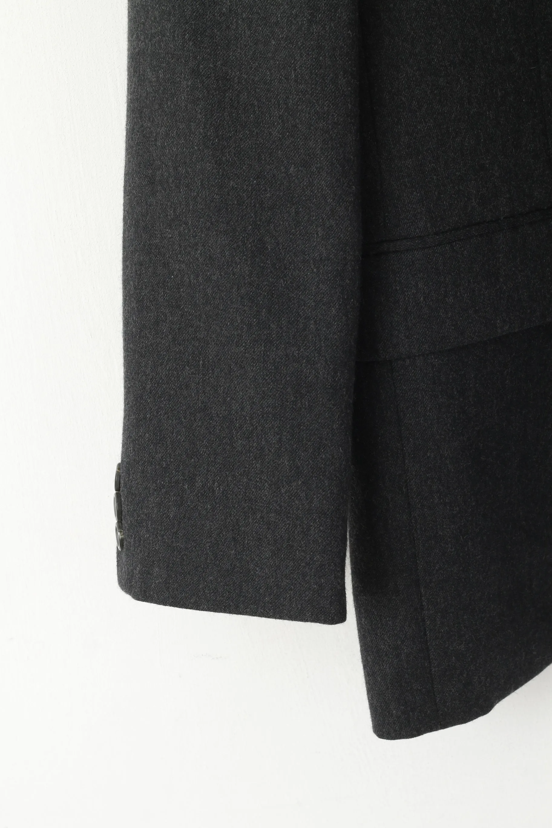 Saxon Hawk Men 38 S Blazer Charcoal Wool England Single Breasted Jacket