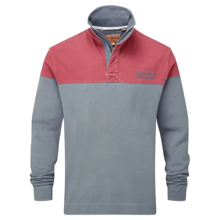 Schoffel Helford Heritage Sweatshirt - Slate Red/Dark Pigeon Blue