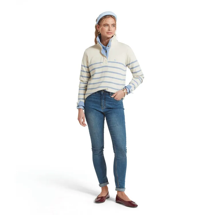 Schoffel Ladies Sandown Sweatshirt - Pale Stone Stripe