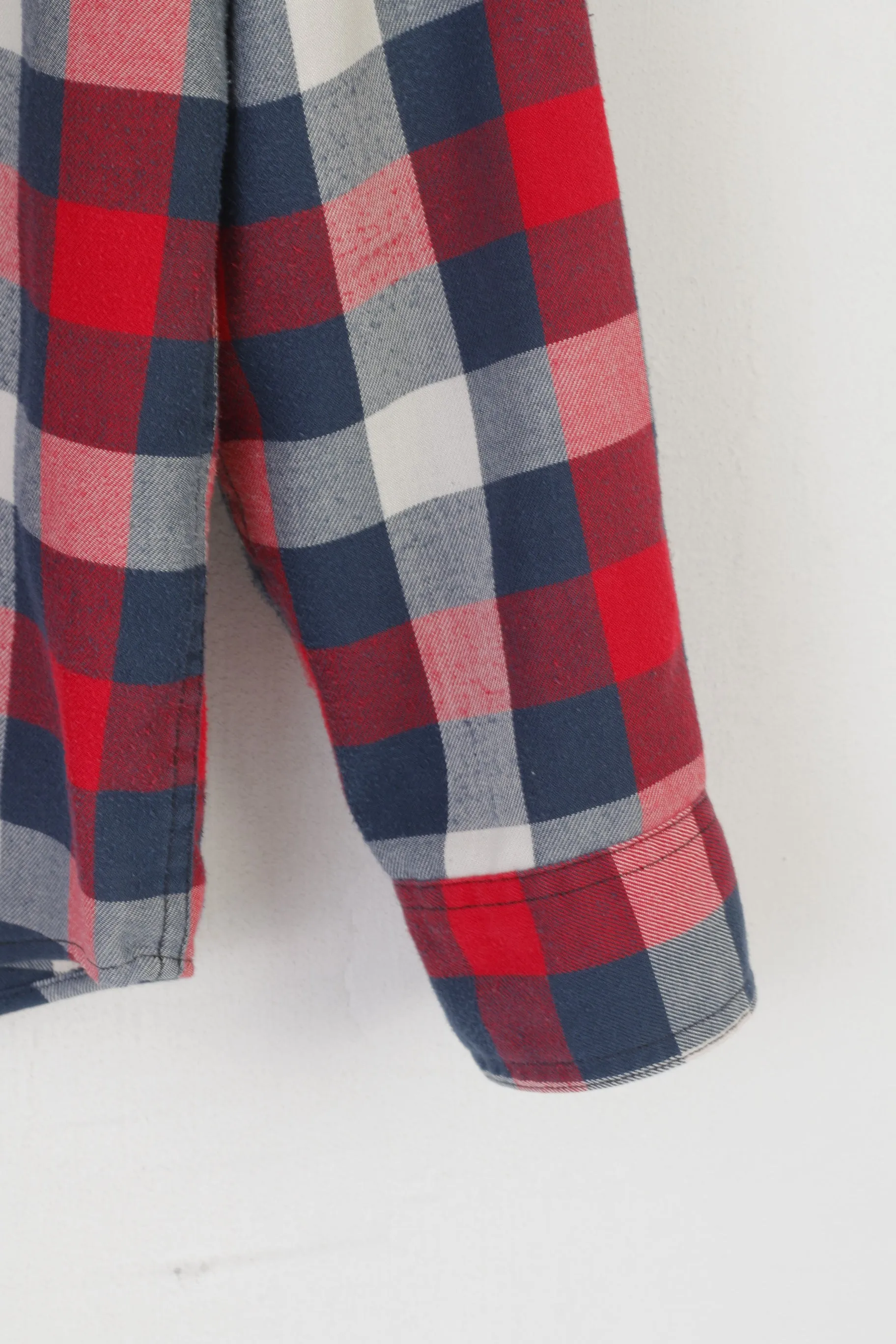 Schoffel Men M Casual Shirt Red Checkered Outdoor Vintage Long Sleeve Top