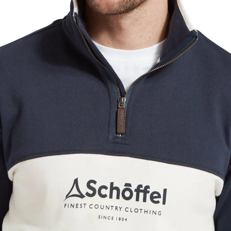 Schoffel Trencom 1/4 Zip Sweatshirt - Navy/Stone