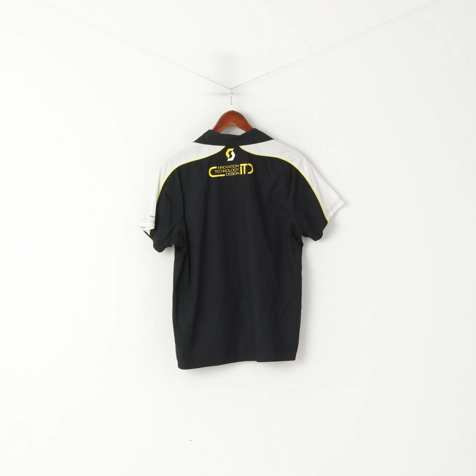 Scott Men M Casual Shirt Black Cotton Factory Team Cycling Bike ITD Top
