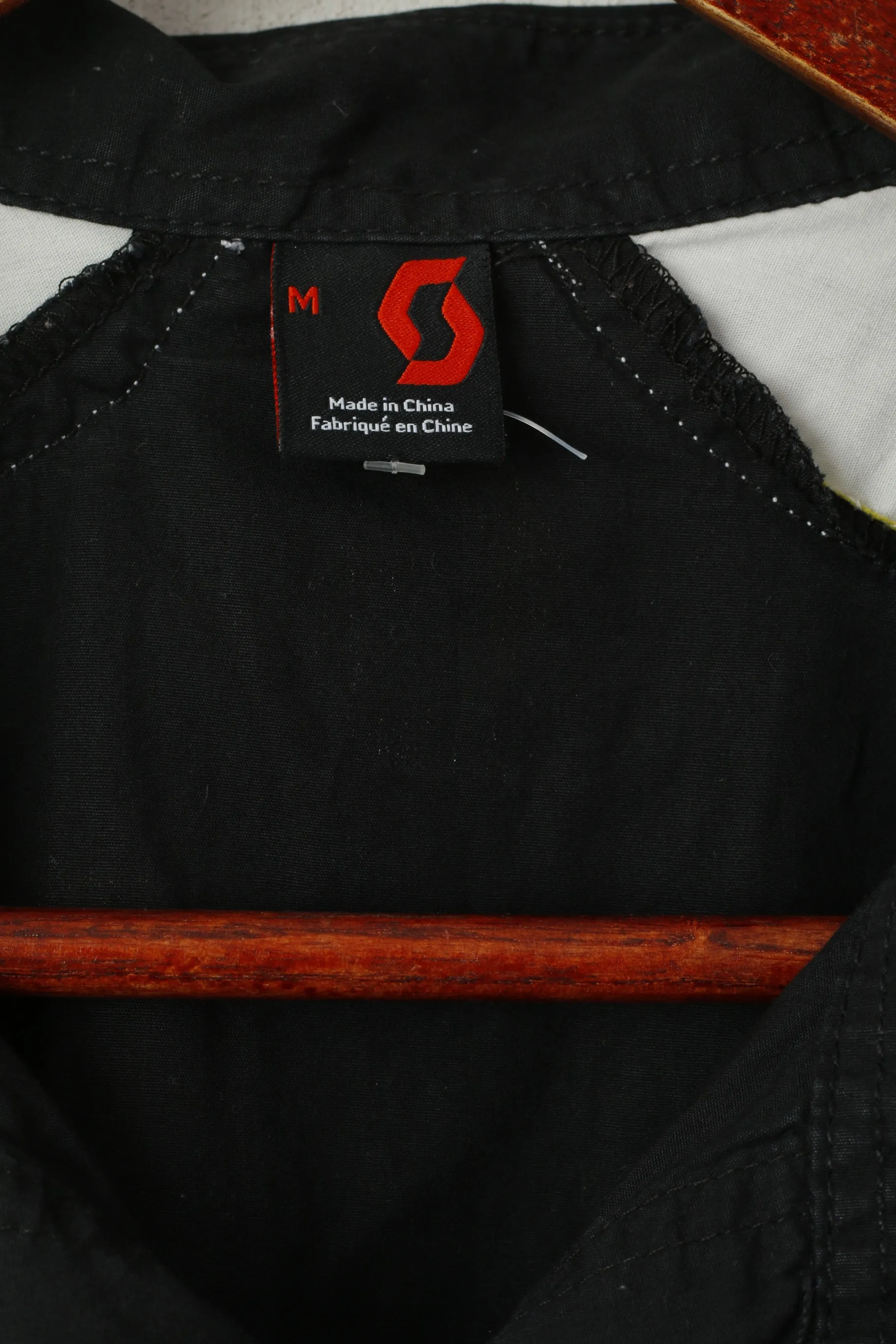 Scott Men M Casual Shirt Black Cotton Factory Team Cycling Bike ITD Top
