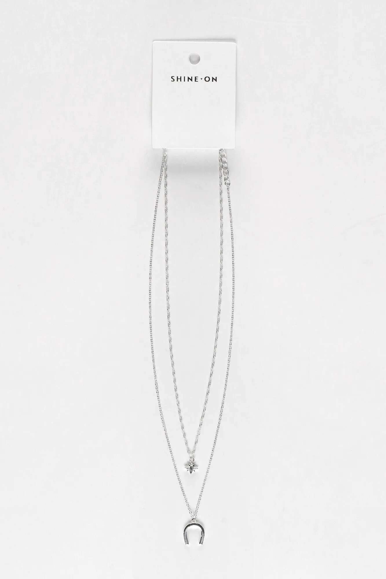 Shine On Label Lucky Necklace Set Silver