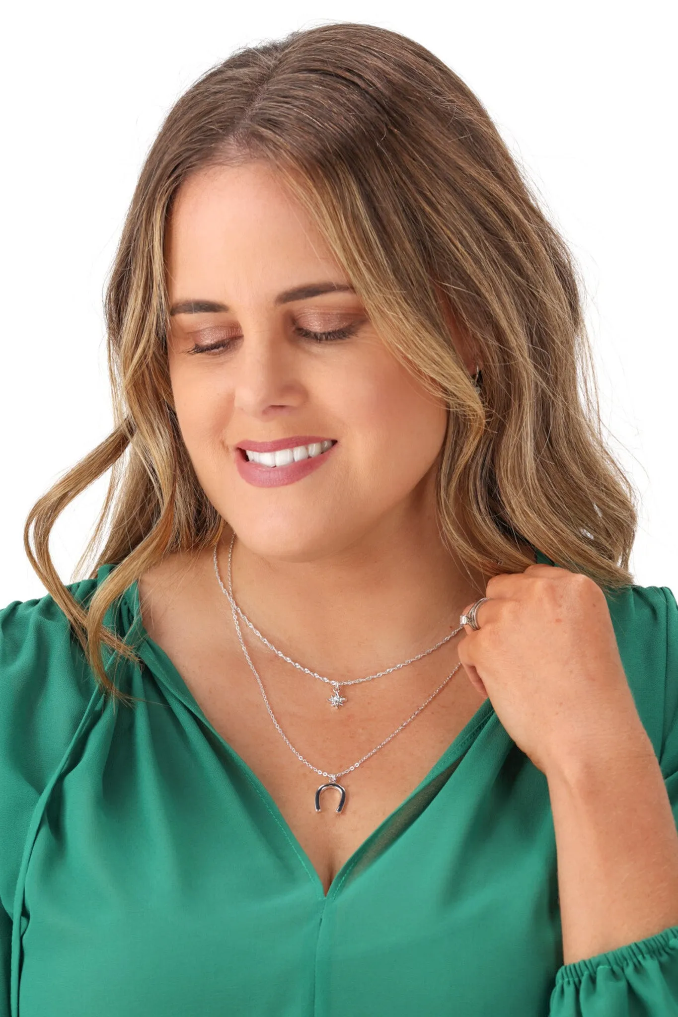 Shine On Label Lucky Necklace Set Silver
