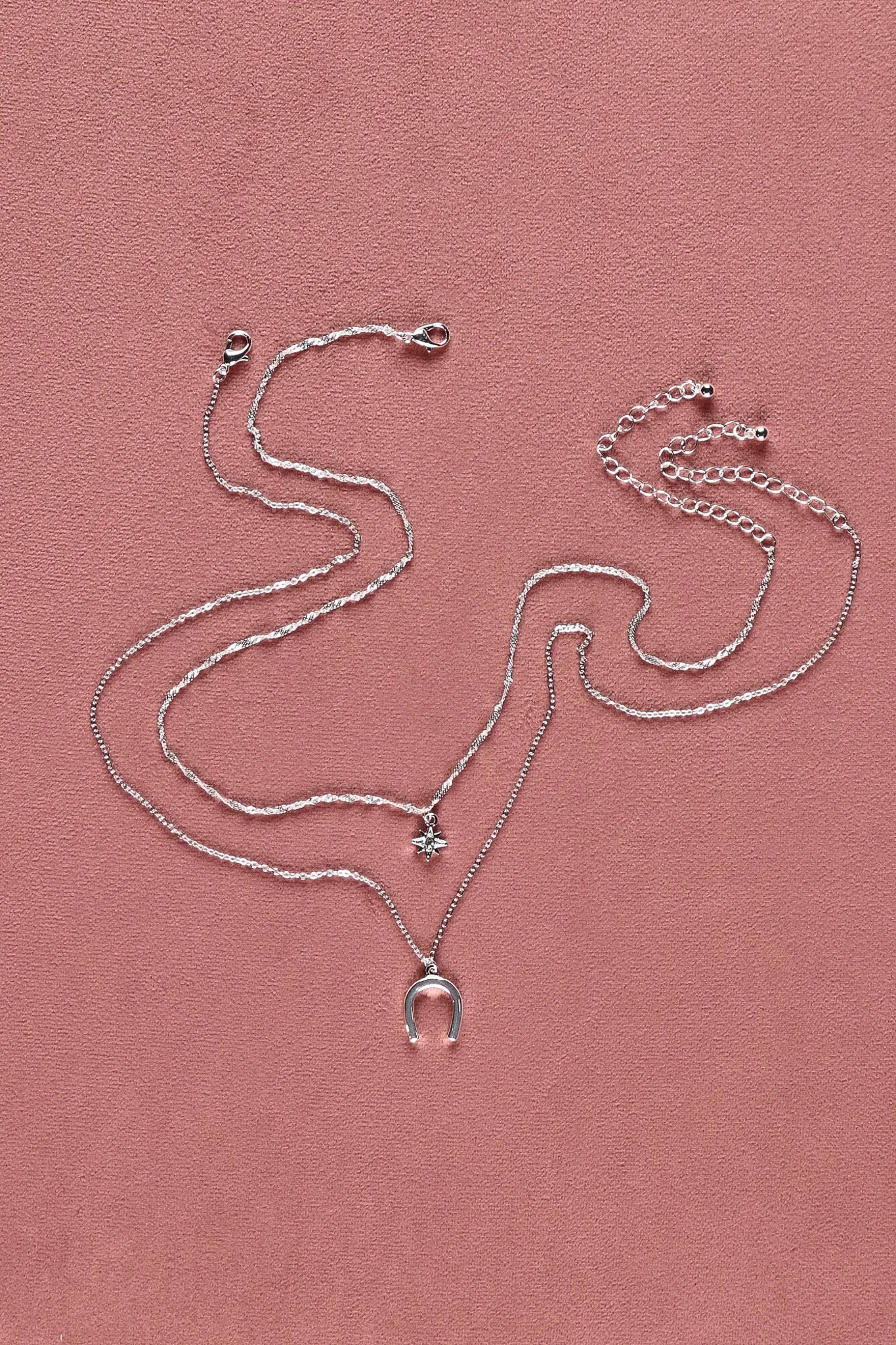 Shine On Label Lucky Necklace Set Silver