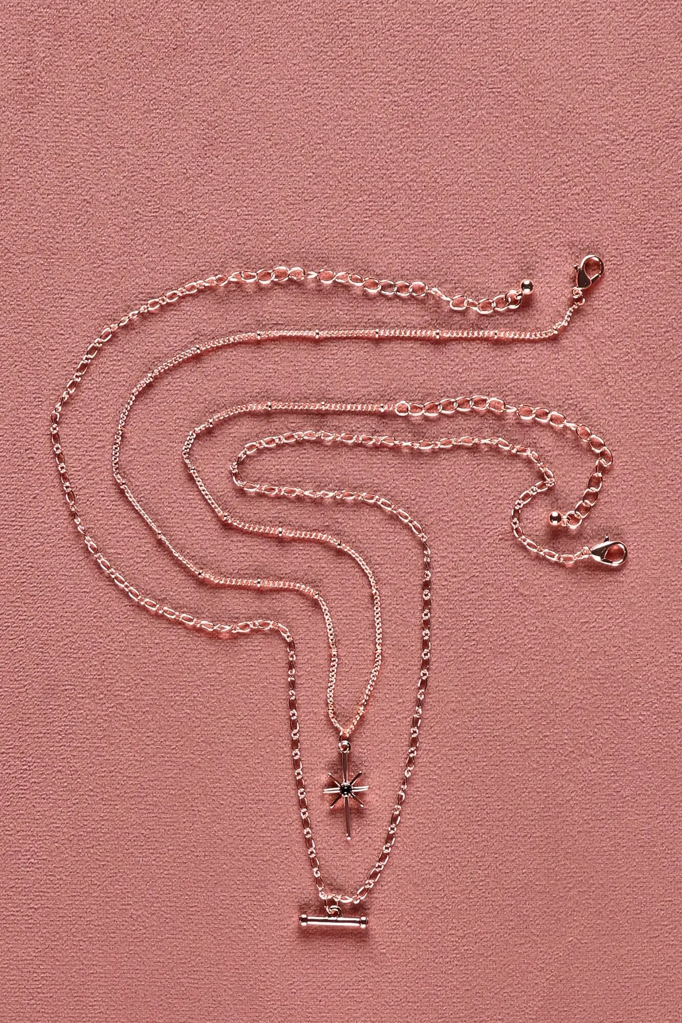 Shine On Label Northern Star Necklace Set Rose Gold