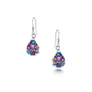 Shrieking Violet Real Flower Purple Haze Drop Earrings BLE05