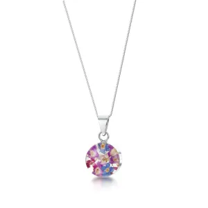 Shrieking Violet Real Flower Purple Haze Silver Pendant BLP02