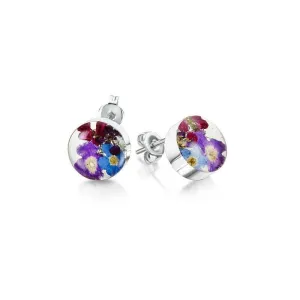 Shrieking Violet Real Flower Purple Haze Stud Earrings BLE01