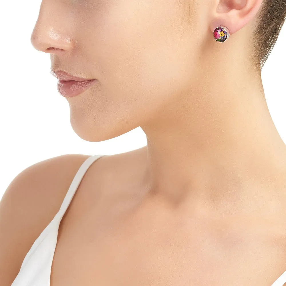 Shrieking Violet Real Flower Stud Earrings ME21
