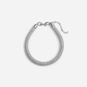 Silver Crystal Tube Necklace Self Portrait