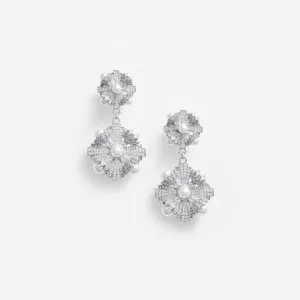Silver Encrusted Tiered Earrings Self Portrait
