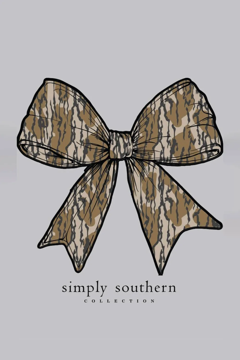 Simply Southern Plus Size Camo Bow T-Shirt for Women in Ash Grey | EXT-SS-CAMOBOW-ASHGRY