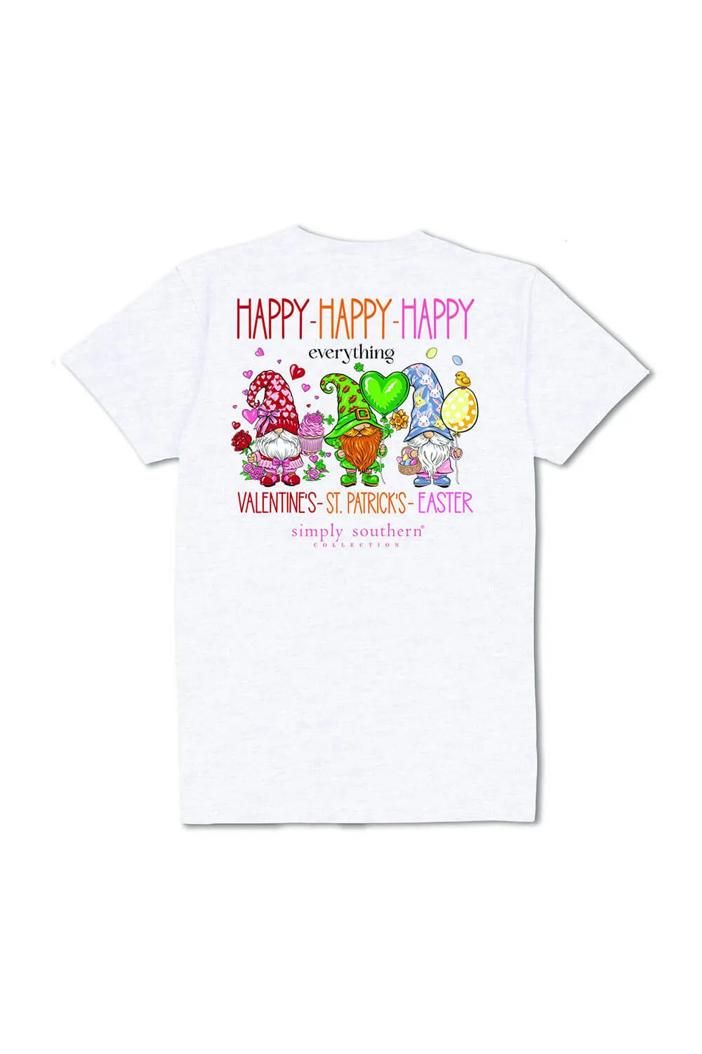 Simply Southern Plus Size Happy Everything T-Shirt for Women in Ash Gray | EXT-SS-HAPPY-ASHGRY