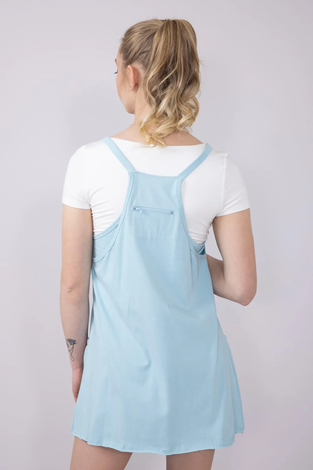 Simply Southern Tara Romper Dress for Women in Ice Blue | PP-0125-DRS-TARA-SOLID-ICE