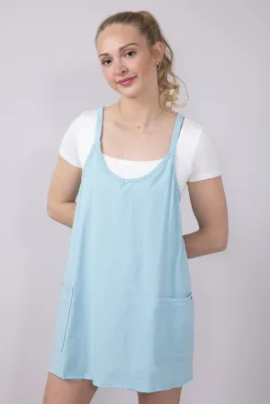 Simply Southern Tara Romper Dress for Women in Ice Blue | PP-0125-DRS-TARA-SOLID-ICE