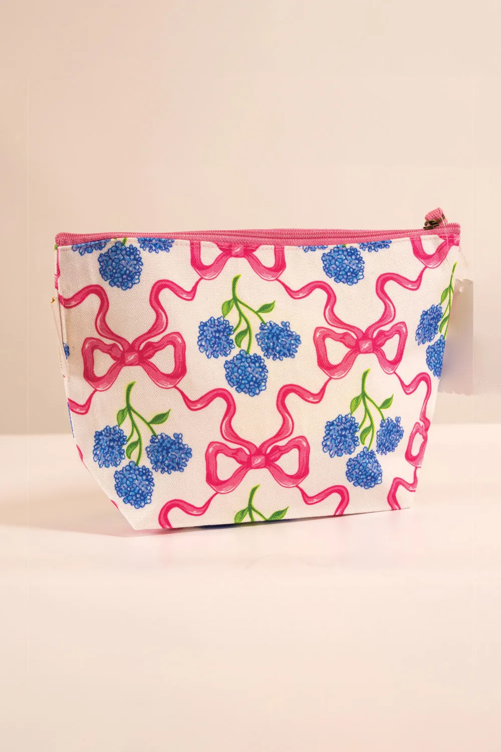 Simply Southern Travel Seaside Pouch Bag in Pink Ribbon | 0125-BAG-POUCH-SEASIDE-RBBN