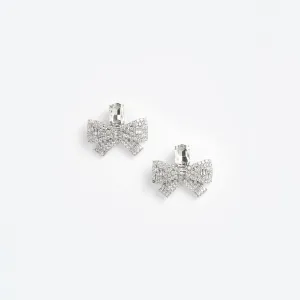 Small Crystal Bow Earrings Self Portrait