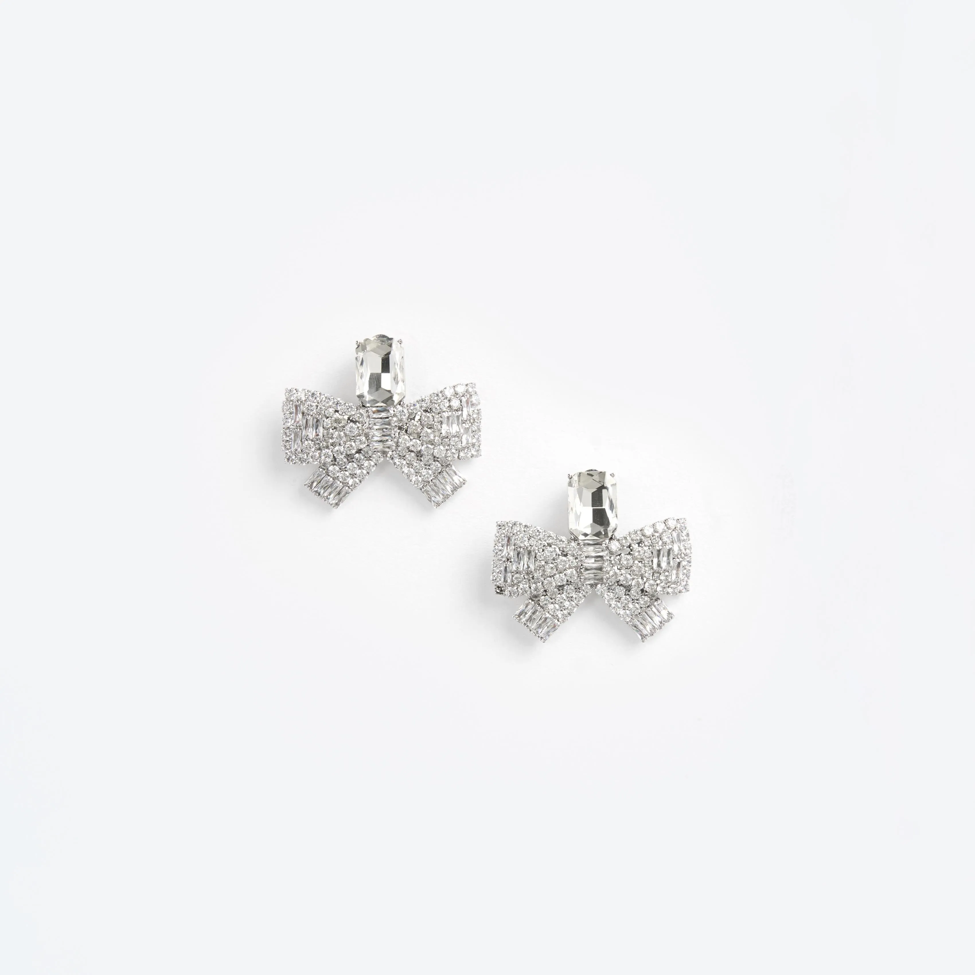 Small Crystal Bow Earrings Self Portrait