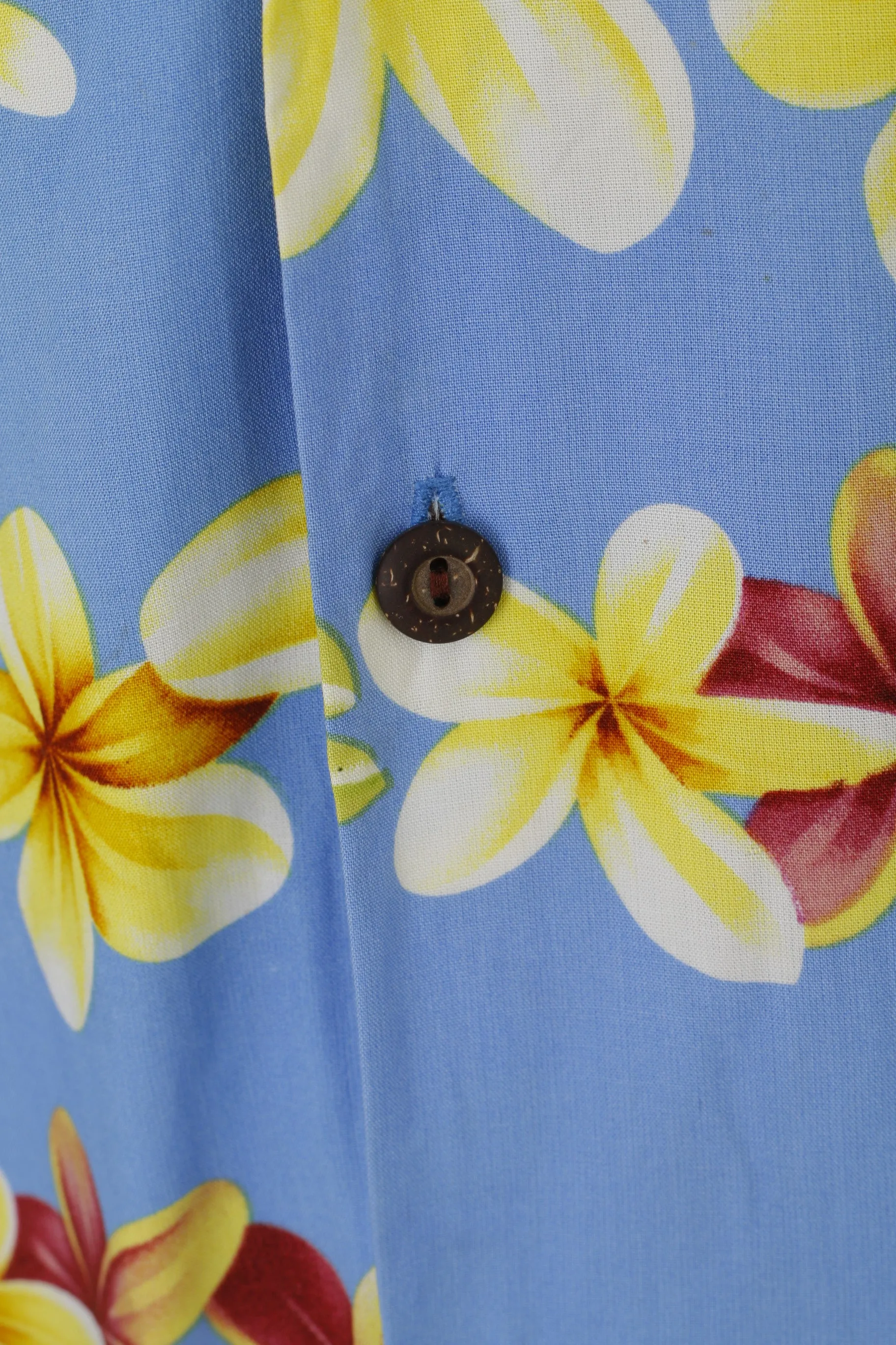 Smart Design Men M Casual Shirt Blue Floral Print 100% Rayon Hawaii Top