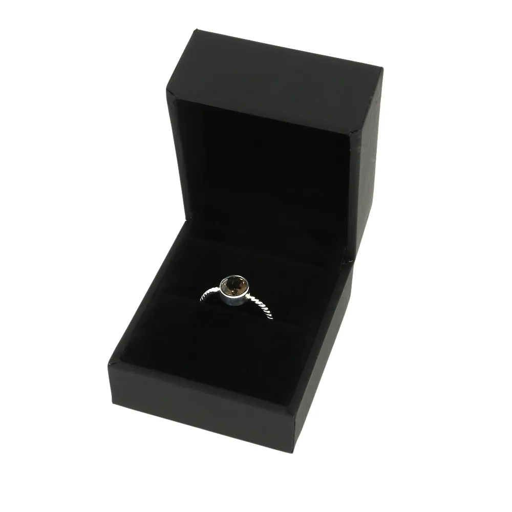 Smokey Quartz Sterling Silver Twisted Rope Ring