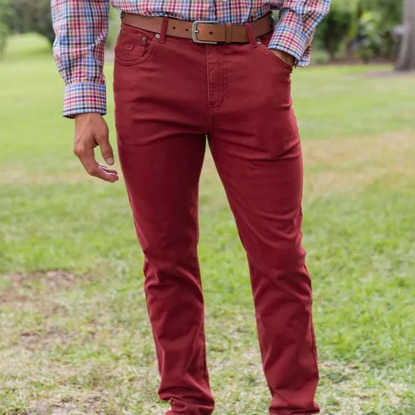Southern Marsh 21 Brazos Stretch Twill Pant - Maroon