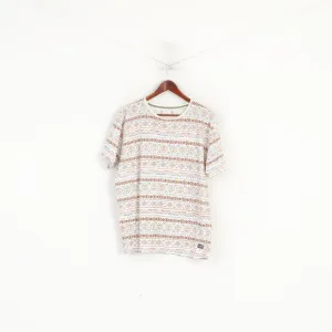 Springfield Men XL Shirt White Aztec Graphic Cotton Summer Top