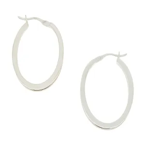 Sterling Silver and Rose Tone Hoop Ladies Earrings