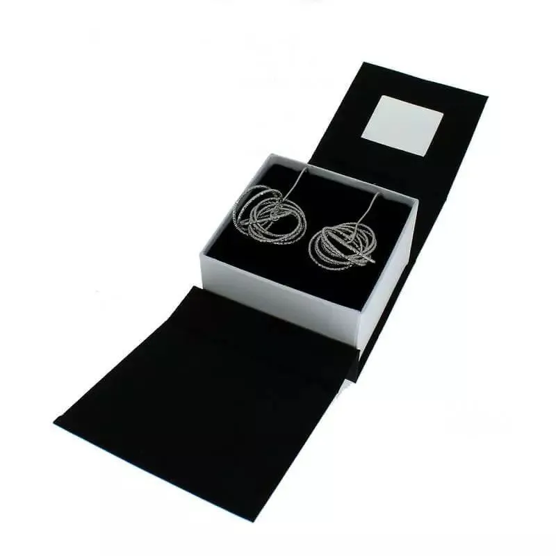 Sterling Silver Diamond Cut Multi Ring Spiral Ladies Drop Earrings