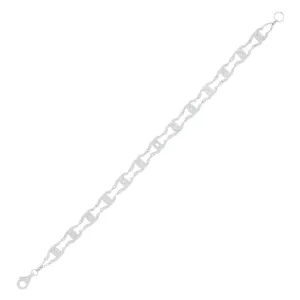 Sterling Silver Double C Link Bracelet GVL050
