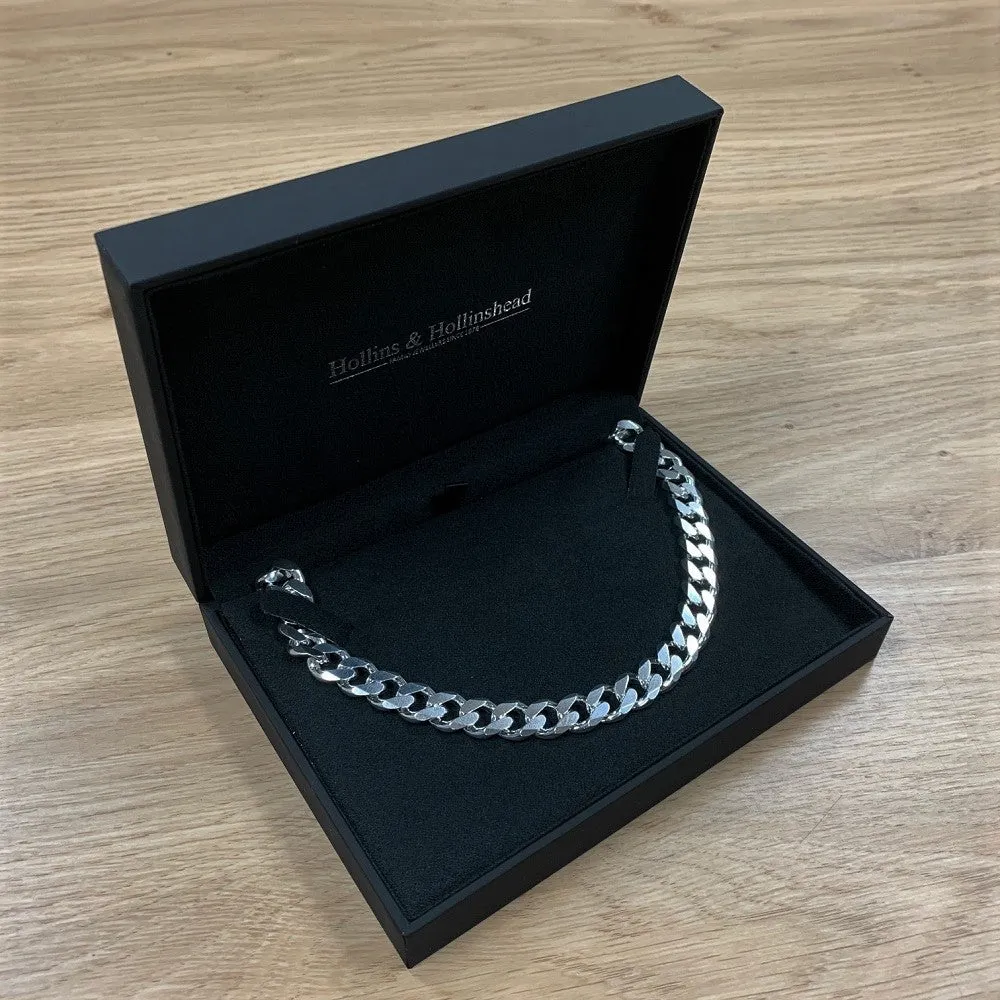 Sterling Silver Heavy Diamond Cut 121g Mens Curb Chain Necklace 22"