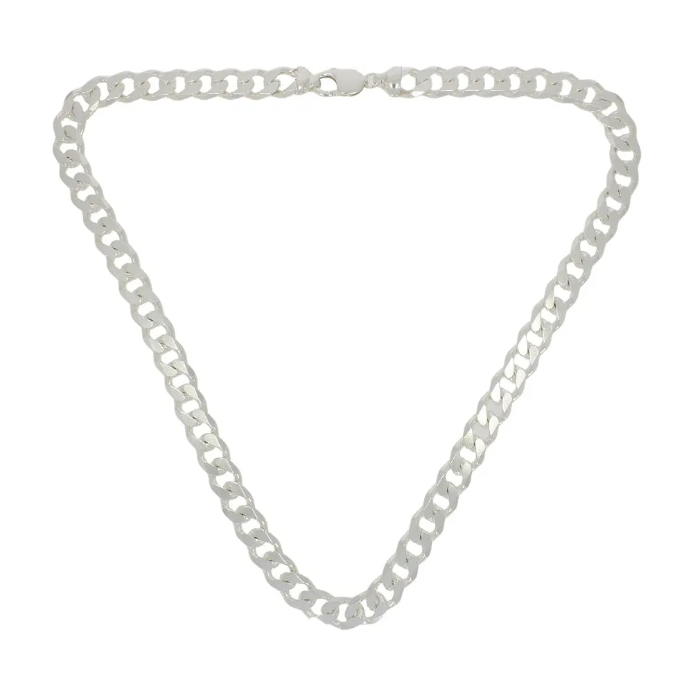 Sterling Silver Heavy Diamond Cut 121g Mens Curb Chain Necklace 22"