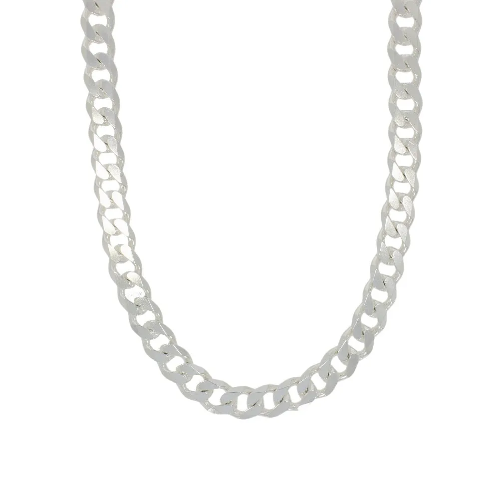 Sterling Silver Heavy Diamond Cut 121g Mens Curb Chain Necklace 22"