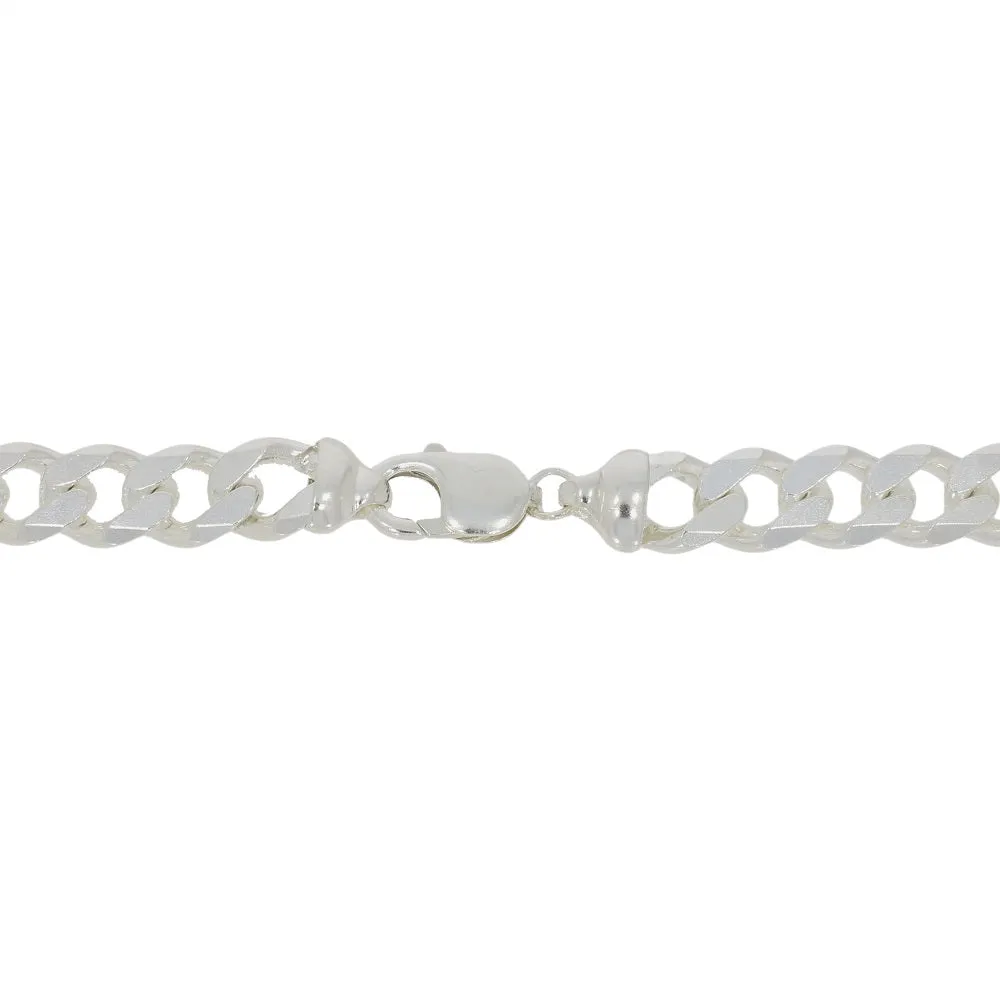 Sterling Silver Heavy Diamond Cut 121g Mens Curb Chain Necklace 22"