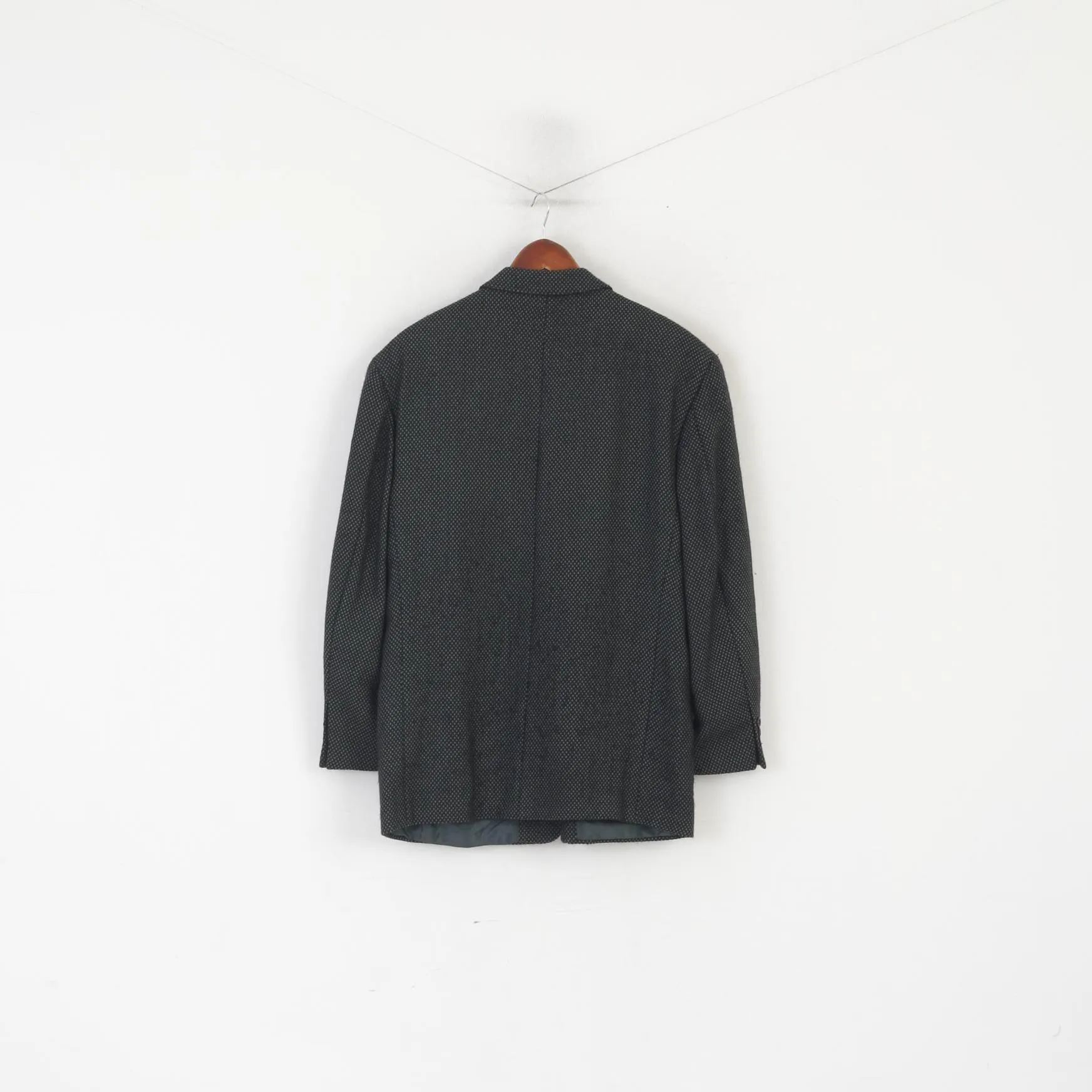 Strellson Emotion Men 40 50 Blazer Green Wool Vintage Single Breasted Jacket