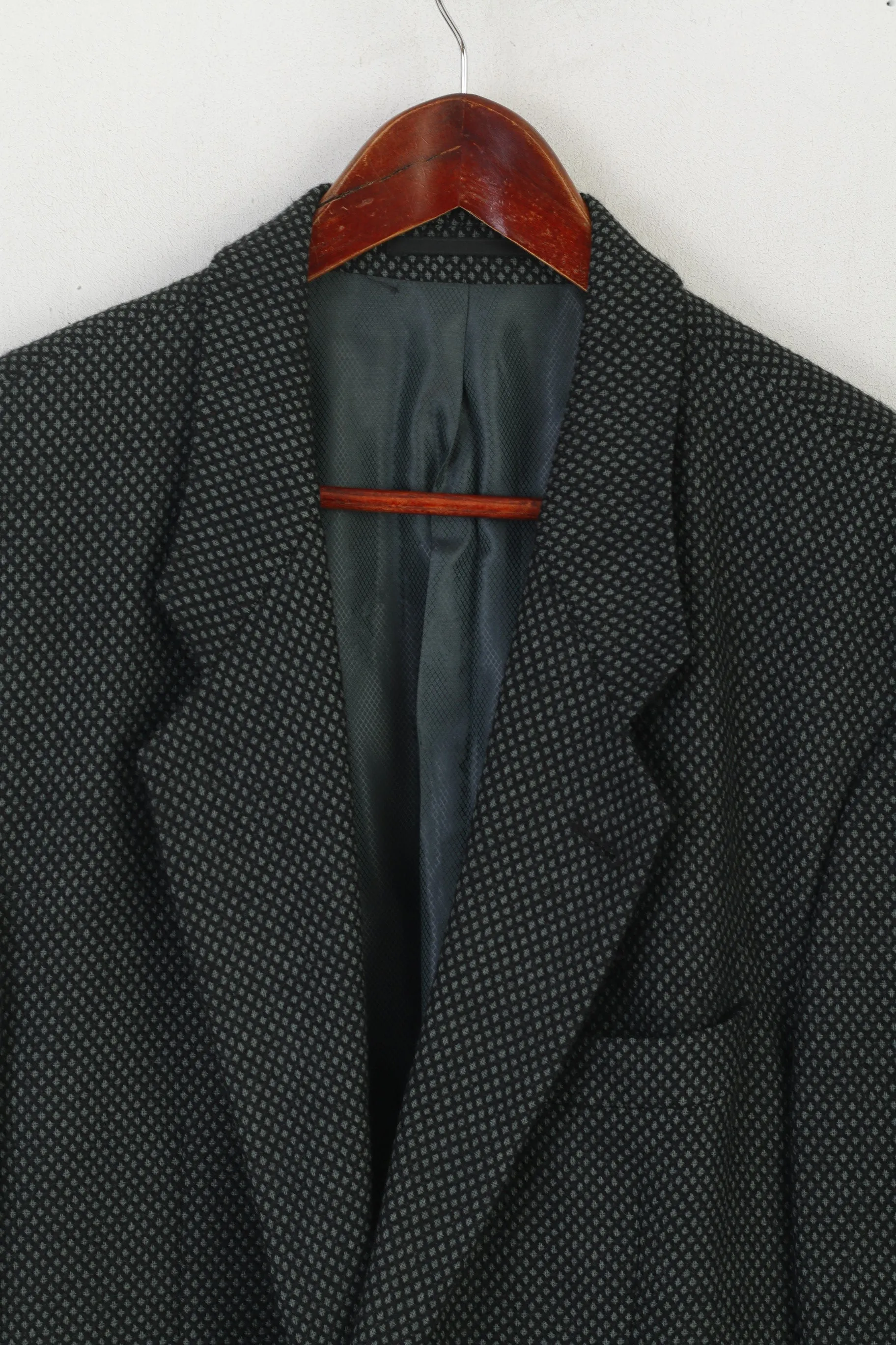 Strellson Emotion Men 40 50 Blazer Green Wool Vintage Single Breasted Jacket
