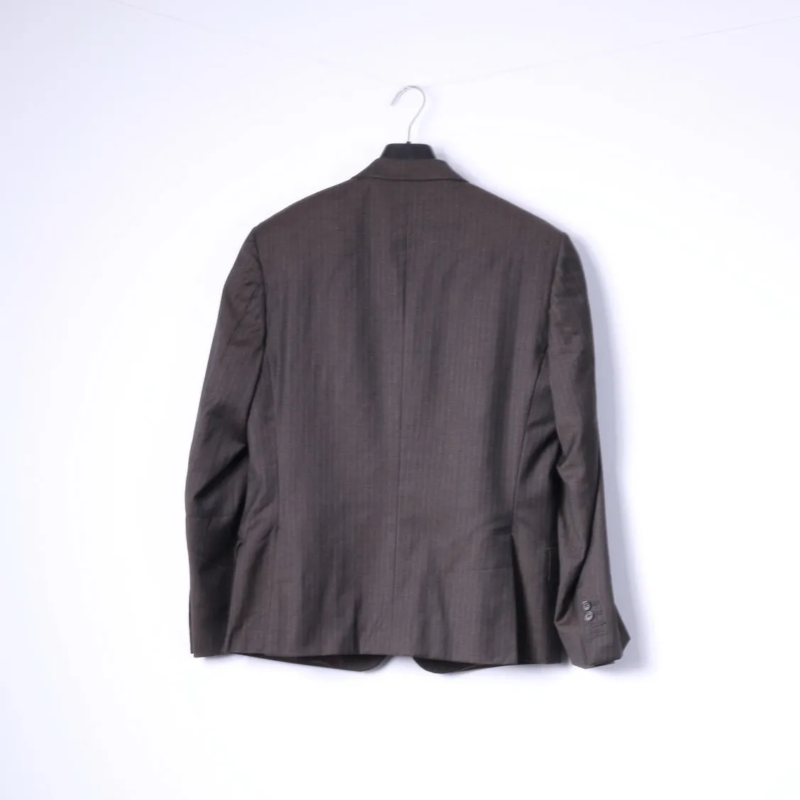 Stuvard - Mooise Angelico Men 40 Blazer Brown Vintage Super 100 Striped Italy Jacket